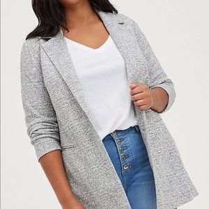 Torrid, longline boyfriend blazer, worn four times